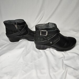 Alegria Black Ankle Boots with Buckle